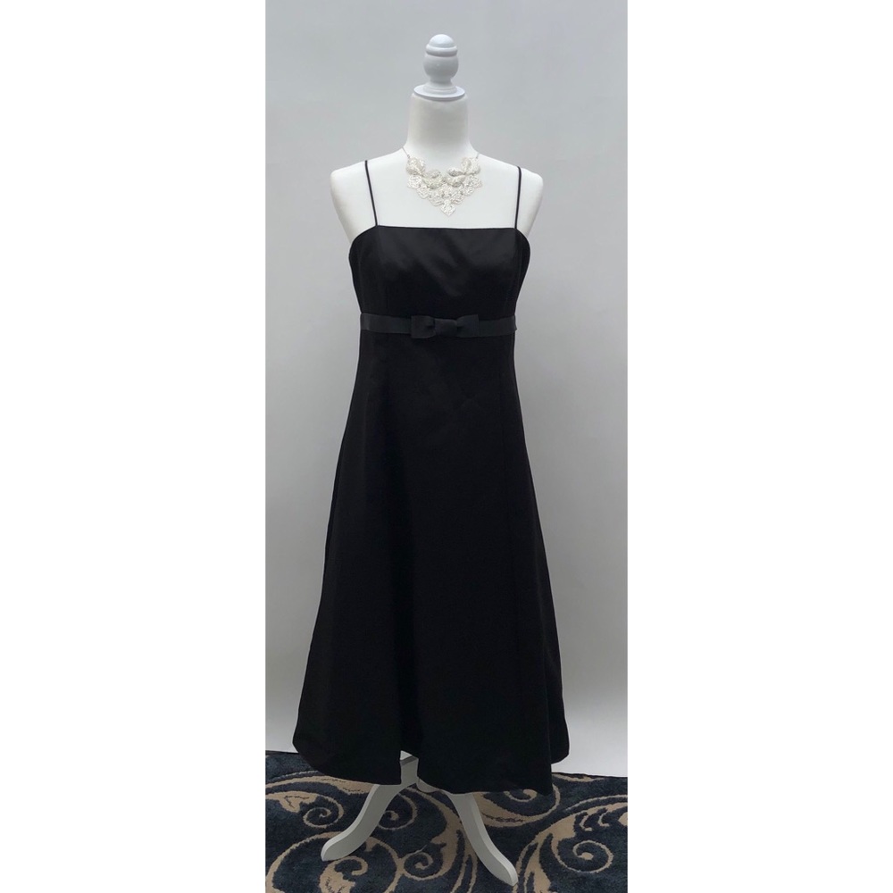 David’s Bridal black formal prom dress with bow vintage 2000s